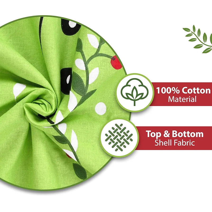 Divine Casa Pure Cotton Printed Single Dohar | 120 GSM | Soft & Lightweight Throw Blanket | Cozy & Breathable Bedding | All-Season Comfort | 210 x 140 CM, Ice Green