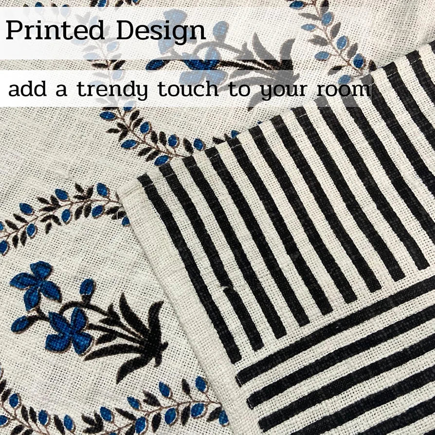 SAJAVAT HOME Hand-Knitted Slub Cotton 3 Seater Sofa Throw | 80x52 Inches / 204x132 cm | White Printed Throw for Sofa, Bed, Chair & Travel | Soft & Breathable | Ideal for All Seasons | Pack of 1