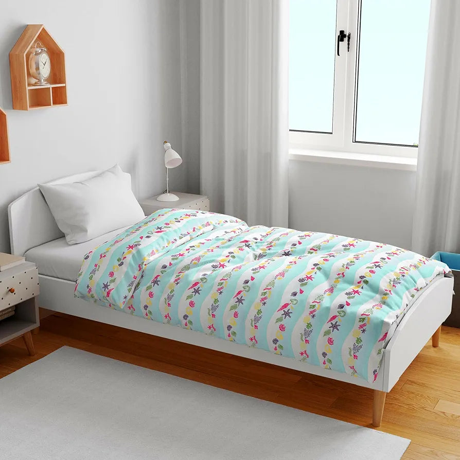 Divine Casa Pure Cotton Printed Single Dohar for Newborn Baby | 120 GSM | Soft & Lightweight Throw Blanket | Cozy & Breathable Bedding | All-Season Comfort | 0-4 Years | 135 x 100 CM, Cosmic Sky