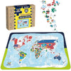 Webby Kids World Map with Flags Wooden Jigsaw Puzzle 108 Pieces