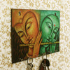 Ecraftindia Radhe Krishna Theme Wooden Key Holder With 6 Hooks