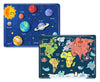 Fiddlys 40 Pcs Paperless Wooden Jigsaw Puzzle for Kids Learning Educational Toy for 4 Years and Above | World Map & Solar System