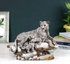 Indicast Resin Lioness Statue With Family, 8 Inch | Grey