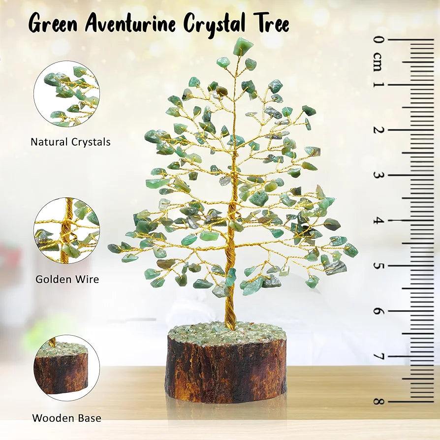 aventurine money tree Crocon Green Aventurine Gemstone Money Tree Feng Shui Bonsai Golden Wire