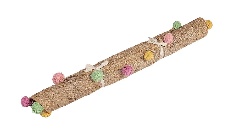 SASHAA WORLD Indian Handmade Jute Braided Round Carpet | Durable and Stylish for Living Room, Bedroom, Hallway, or Dining Area | Adds a Modern Rustic Touch to Your Home Décor | Beige, 90 cm
