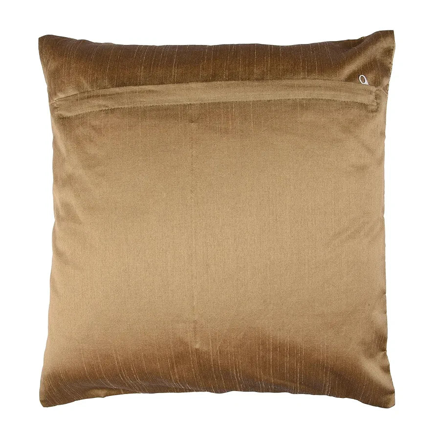 Kuber Industries Cushion Cover | Pillow Covers for Sofa | Throw Cushion Cover | Dupion Polyester Cushion Covers | Cream Patang Wire Cushion Covers | Set of 5 | 16 Inch | Brown