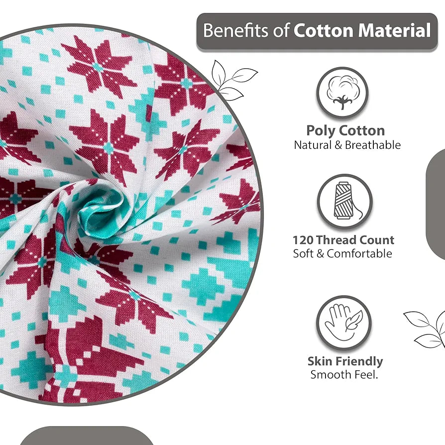 Divine Casa 144 TC Cotton Bedsheet for Double Bed with 2 Pillow Cover 