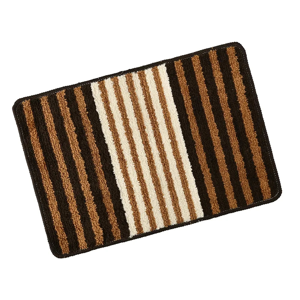 Kuber Industries 16x24 Inch Anti-Skid Water-Absorbent Door Mats for Home | Durable Main Entrance Footmats for Bathroom, Living Room & Office | Micro Pearl Lining - Brown