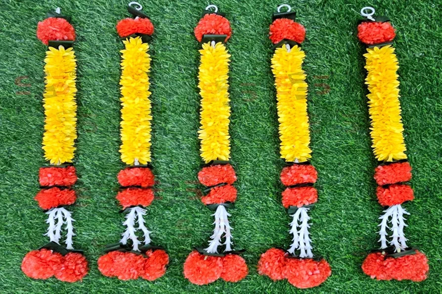 S2S Artificial Gajra Jasmine Marigold Flower Strings Wedding Decorations,Event Decor. Perfect for Diwali,Ganpati & Pooja/Temple/Mandir Decoration  