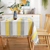 Urban Space Sicilia Table Linen Premium Table Cover for 6 Seater, Anti Skid Table Cloth Colour Vertical Yellow