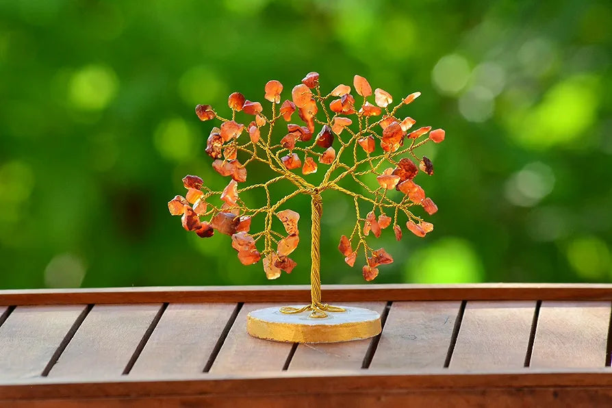 Crystal Tree - Car Dashboard Accessories - Dashboard Figurines & Idols - Crystal showpieces - Home Decor Items - Crystal Tree for Good Luck - Feng Shui Item 
