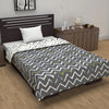Divine Casa 120 GSM Microfiber Single Dohar Soft & Lightweight Throw Blanket Cozy & Breathable Zig-Zag Pattern Mourning Colour Dove & White