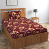 Homefab India 160 TC Glace Cotton Single BedSheet with 1 Pillow Cover Multicolor Floral