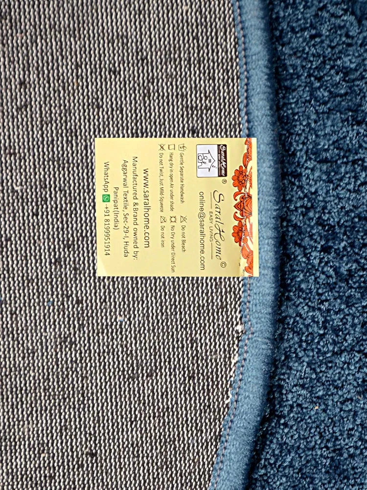 Saral Home Neo Shaggy Yarn Anti-Skid Round Mats 