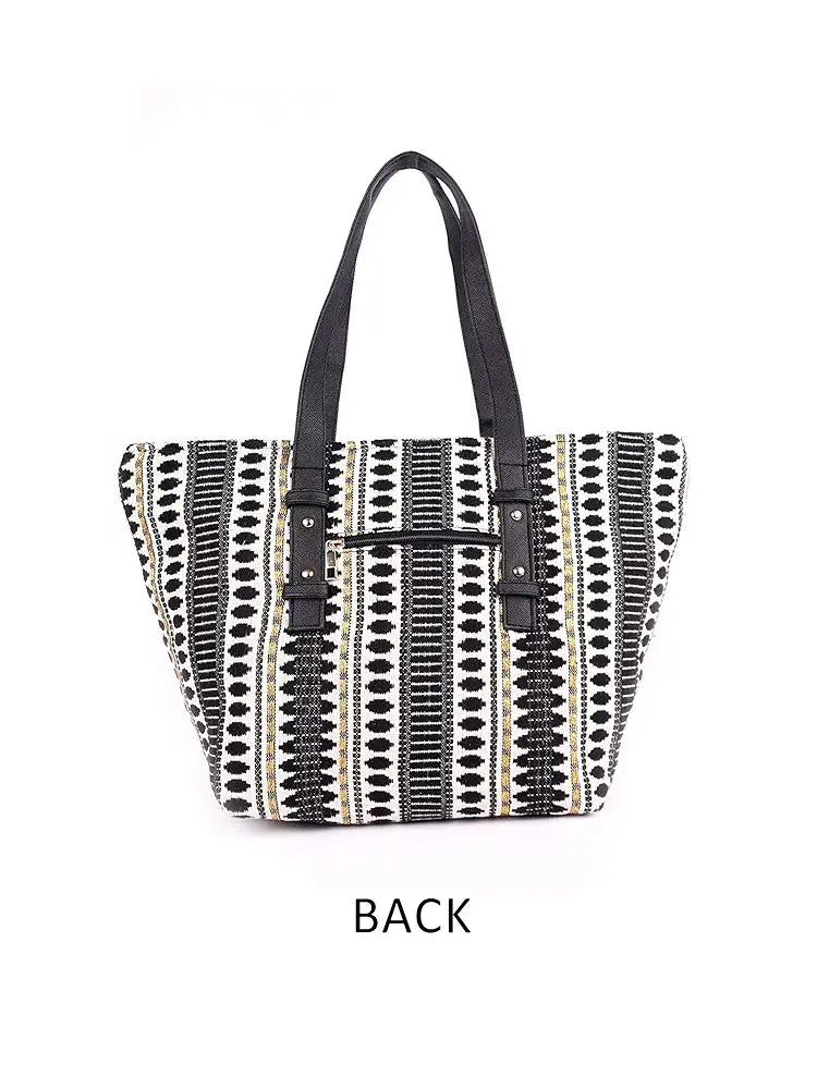 ASTRID Cotton Textured Tote Bag With Coin Pouch