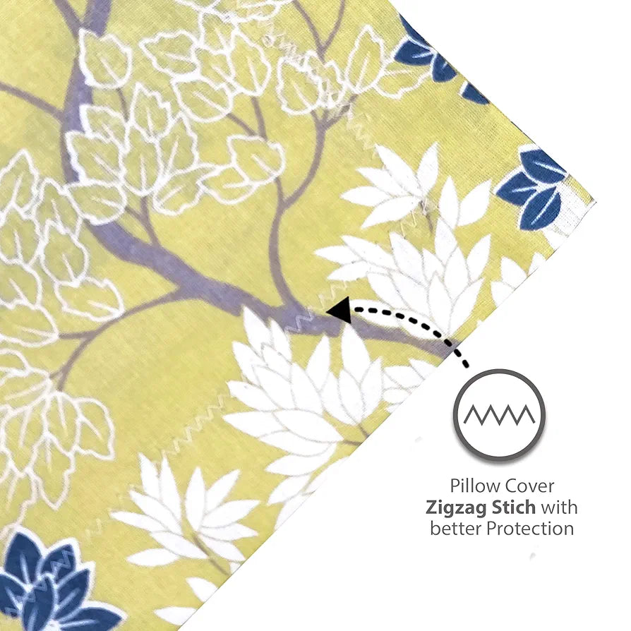 Divine Casa - 144 TC Super Soft 100% Cotton Bedsheet for Double Bed  144 Thread Count - Floral, Lemon Drop| 222 x 254 cm