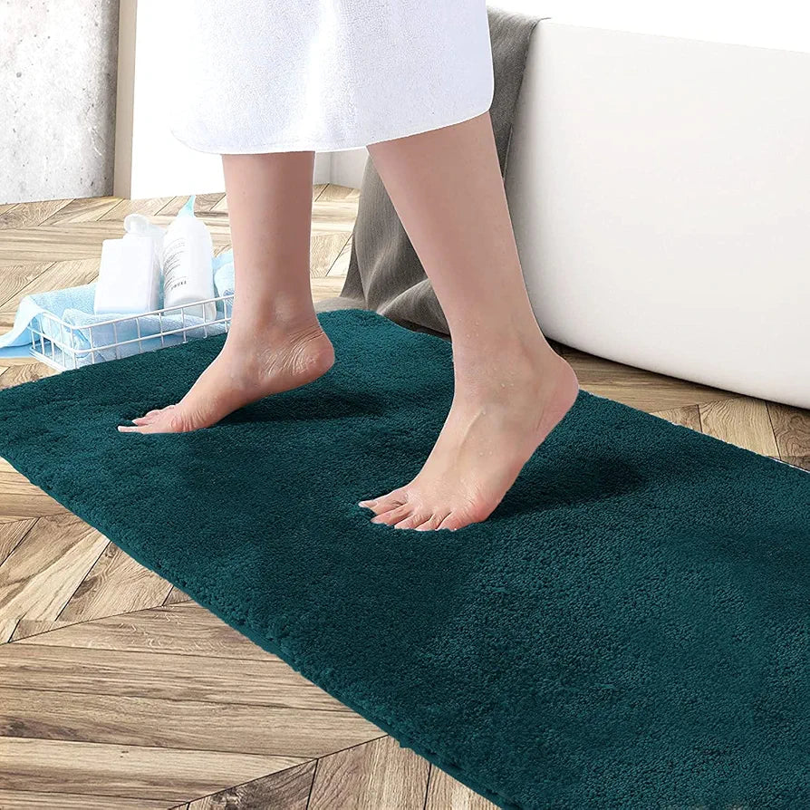 LUXE HOME INTERNATIONAL Microfiber Anti-Skid Water Absorbent/Soaking Washable Rectangular Mat For Bathroom/Entrance/Kitchen/Bedside/Living-Area Rug/Office/Gym Yoga/Kids Room 