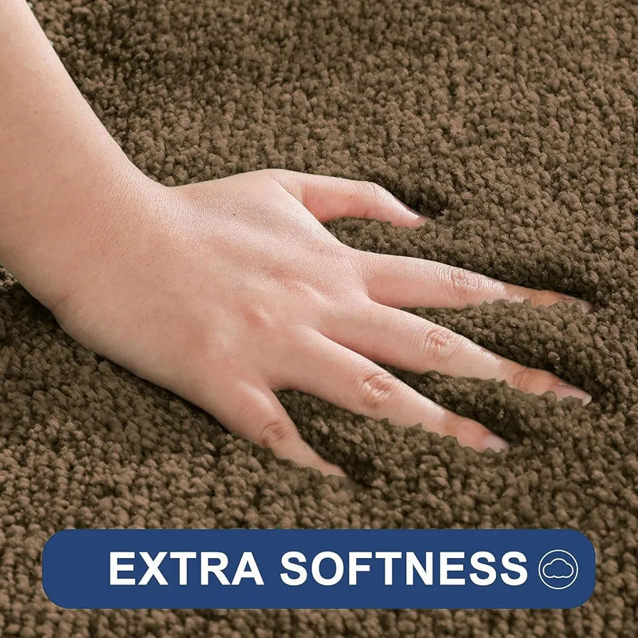 LUXE HOME INTERNATIONAL Microfibre Rectangular Bath Mat Super Soft Anti Skid Newman Mats For Bathroom 