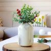 Behoma Metal Flower Vase Off White Spotted Flowers not Included