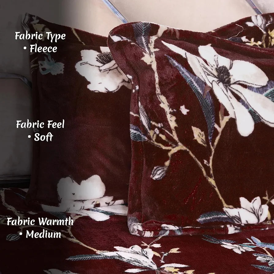 Cloth Fusion 190 TC Warm Winter Bedsheet for Double Bed King Size with 2 Pillow Covers, Cozy Woolen Bedsheets for Double Bed 