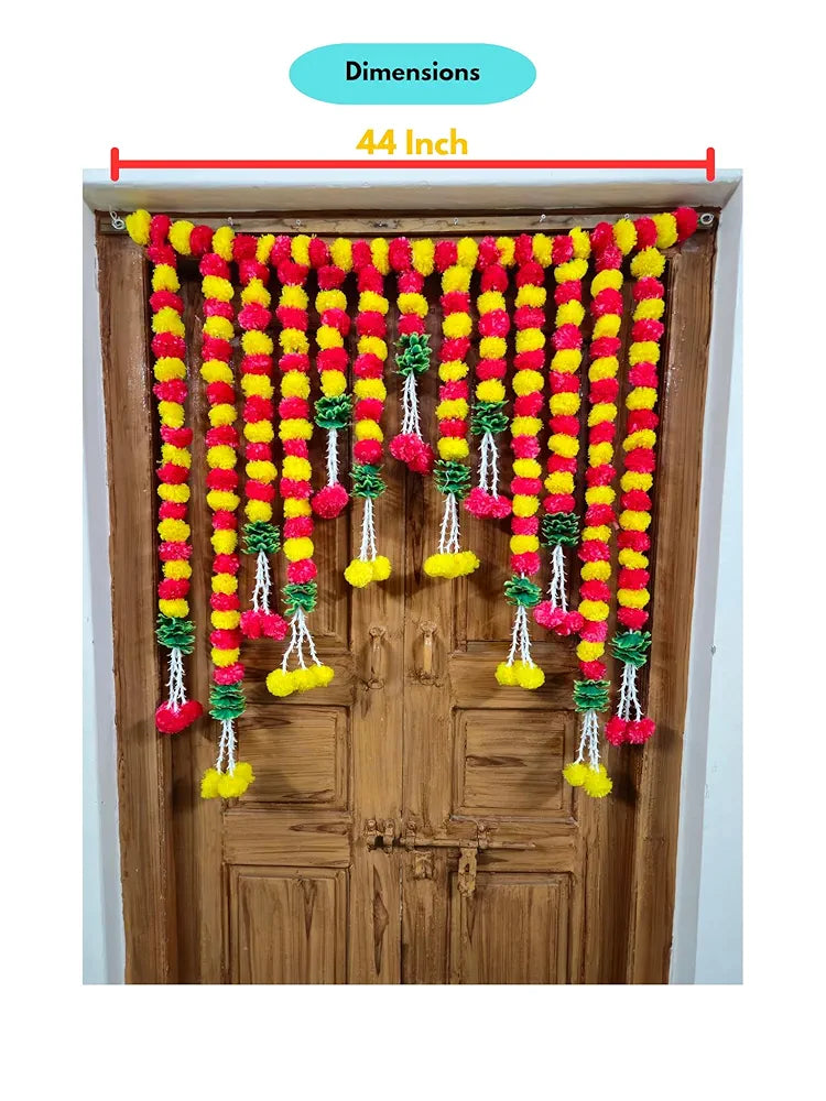 CRAFONIC Artificial Flower Garland Toran for Entrance Door | Decorative Door Hanging for Home, Temple & Office | Diwali, Ganpati & Festival Decoration Bandarwal | Pooja Room & Housewarming Decor