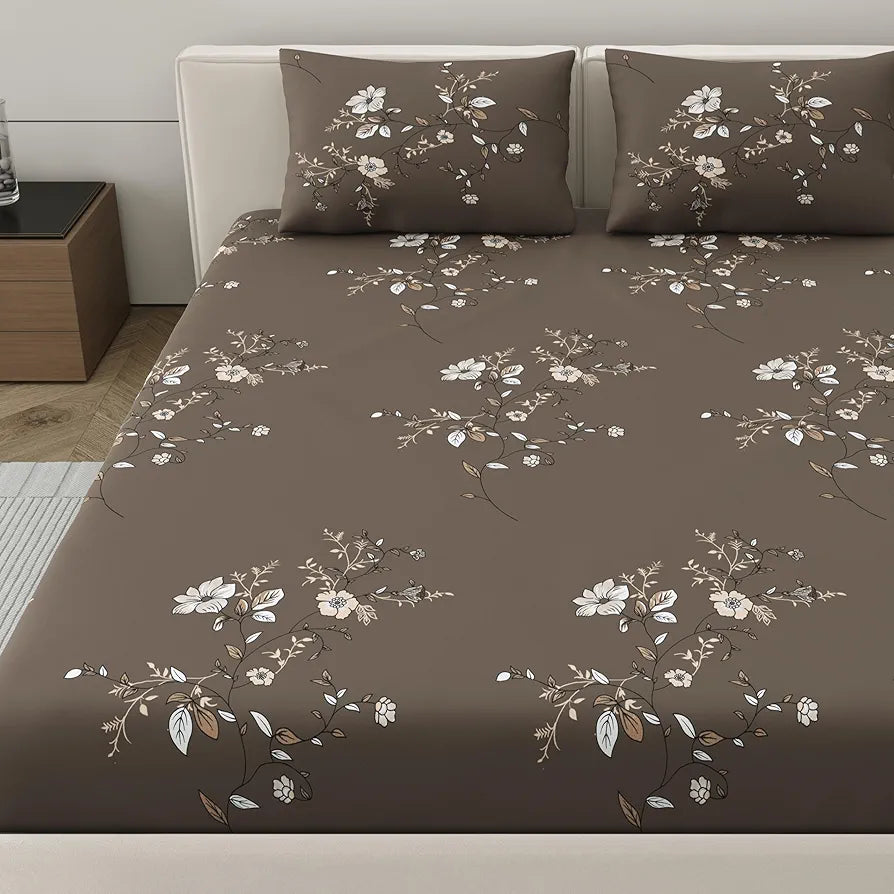 Dreamscape Microfiber Wrinkle & Fade Resistant Double Bedsheet with 2 Pillow Covers - 