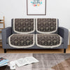 Kuber Industries Set of 4 Durable 2 Seater Sofa Cover for Living Room Arabica Look Brown & Golden Foil