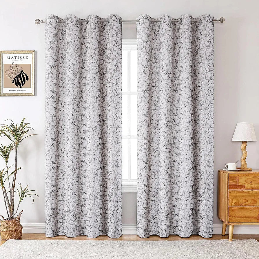 Cloth Fusion Velvet Grommet Door Opaque Curtain 7 Feet Set Of 2|Heavy Abstract Premium Curtains