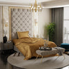 Stoa Paris Satin Comforter Single Bed with 300 TC One Pillow Cover Colour Gold
