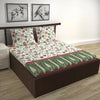 Divine Casa 144 TC 100% Cotton Bedsheet for Double Bed with Pillow Covers Colour Magenta Green