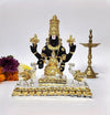 Gold Art India Idol Tirupati Balaji with Gajalakshmi Venkateswara Swamy Statue with Shankha Chakra