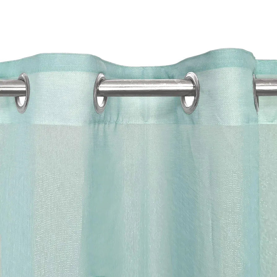 Divine Casa 5 Feet Sheer Window Curtain | Elegant Eggshell Blue Transparent Polyester Panel with Eyelets | Lightweight & Airy Single Curtain for Home Decor