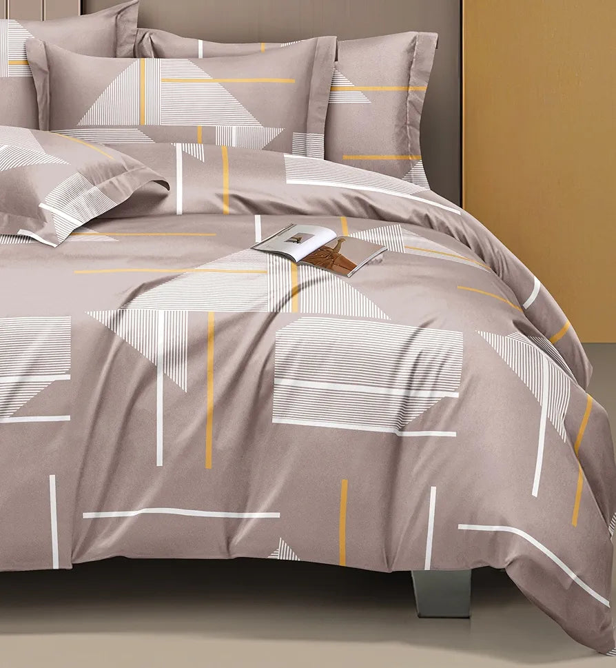 THE HOME STYLE Supersoft Cotton King Size Printed Flat Double Bedsheet wih 2 Pillow Cover II 400 TC, 90