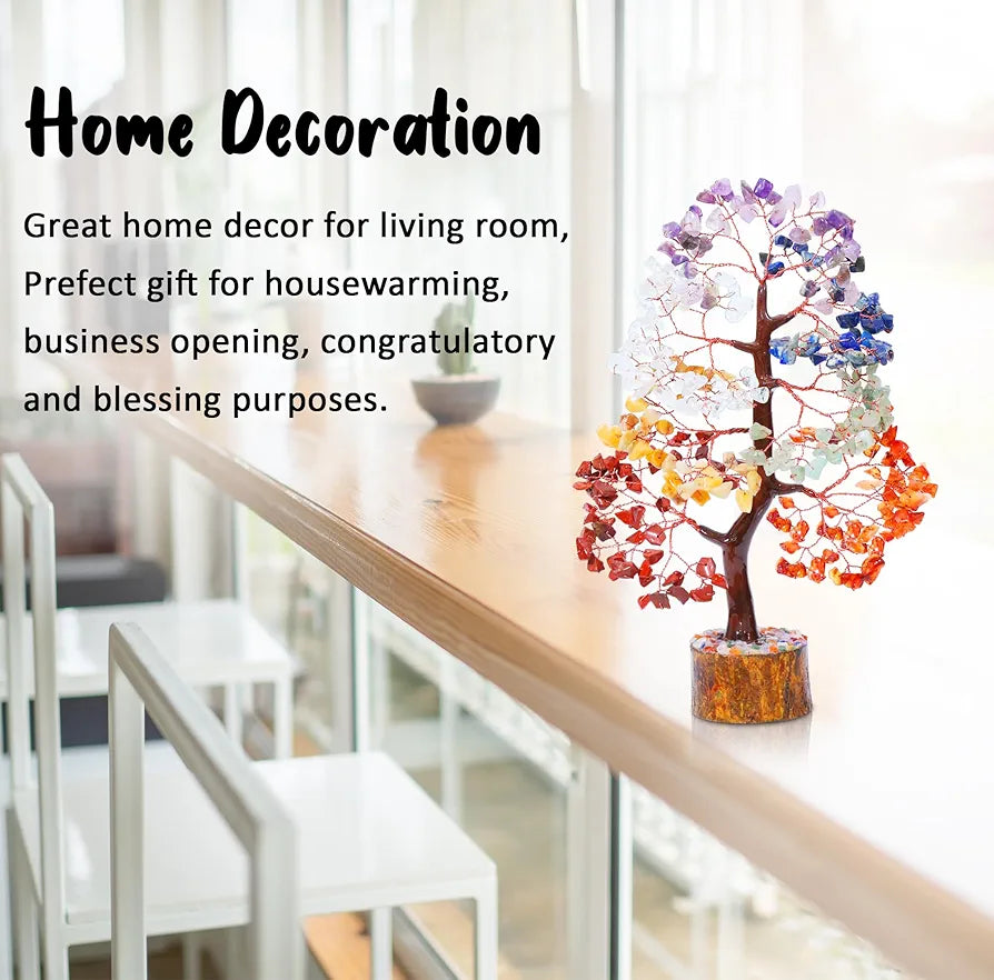 BEZAVO Seven Chakra Healing Tree | Artificial Crystal Tree for Positive Energy & Spiritual Wellness | Feng Shui Tree for Home & Office | Ideal Gift for Men & Women – Anniversary, Birthday & More