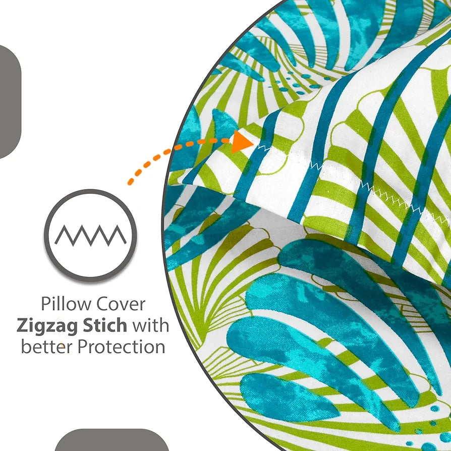 Divine Casa 100% Cotton 144 TC Bedsheet for Double Bed King Size Bedsheet with 2 Pillow Covers 