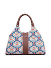 Zouk Konkona Statement Satchel Bag Jute & Leather