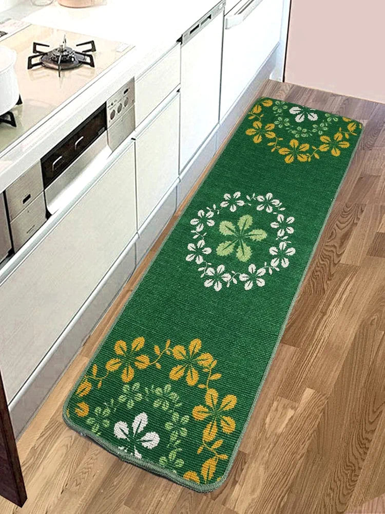 Saral Home Zinta Floral Soft Cotton Durable & Washable Multipurpose Runner for Home/Kitchen/Living Area/Lobby/Office with Anti Skid Backing 