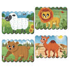 Mini Leaves Animal Theme Strip Wooden Puzzles | Picture Puzzle Strip for 3+ Years Kids | Multicolor 4 Patterns 32 Pieces