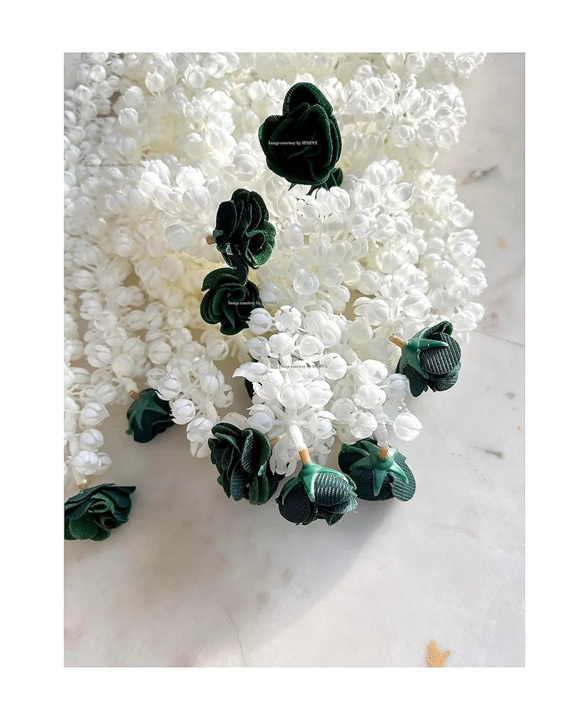 SPHINX Artificial Jasmine Buds  & Rose Strings Garlands for Festivals Pooja Wedding Housewarming Diwali Decorations Approx 2.5 ft/30 Inches  - 