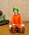 Karigaari Ideas Hand Crafted Polyresin Orange Eco Friendly Rajasthani Idol Figurine