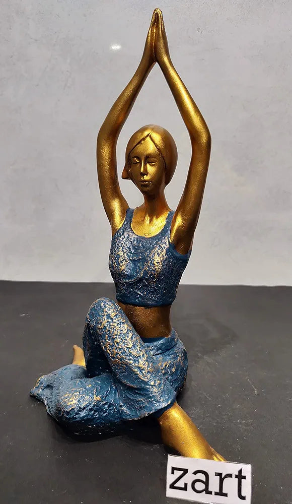 zart Resin Lady Yoga Poses Showpiece for Home Decor Showpiece, Lady Yoga Posture for Home Shelves Decorative Item 