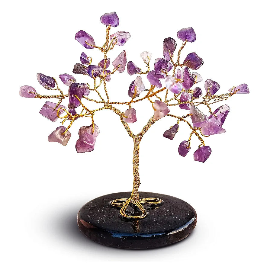 Crystal Tree - Amethyst Tree - Car Dashboard Accessories - Dashboard Figurines & Idols - Crystal showpieces for Home Decor- Crystal Home Decor Items- Crystal Tree for Good Luck