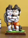 Ecraftindia Handcrafted Polyresin Lord Ram Hugging Lord Hanuman Idol | Auspicious Religious Statue