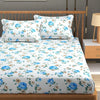 Homefab India 180 TC Glace Cotton Double BedSheet with 2 Pillow Covers Blue