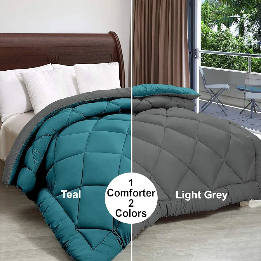 Cloth Fusion Reversible AC Comforter Single Bed 220 GSM,Soft Microfibre Quilt Blanket for Winter