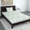 Divine Casa Bedsheet for Single Size Bed 144 TC Cotton Bedsheet for Single Size Bed with 1 Pillow Cover  Floral Colour Mint Blue