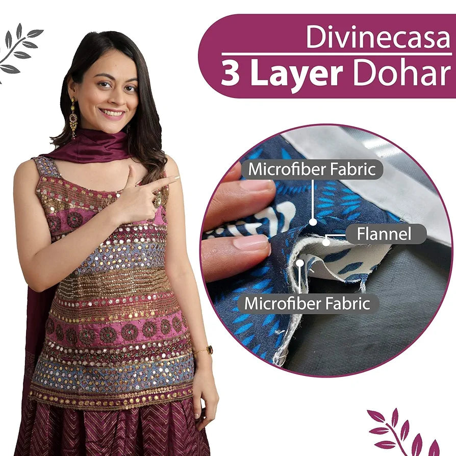 Divine Casa 120 GSM Microfiber Single Dohar | Soft & Lightweight Throw Blanket | Cozy & Breathable | All-Season Comfort | 210 x 140 CM | Marble Pattern | Pink Marble