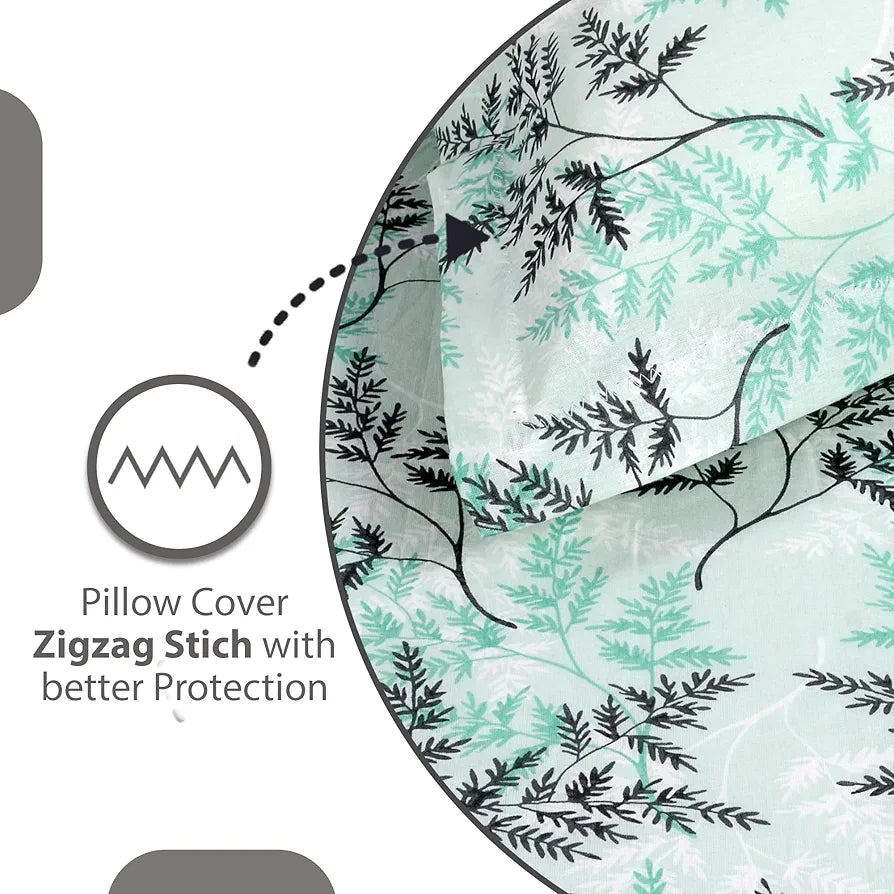 Divine Casa 144 TC 100% Cotton Bedsheet for Double Bed with 2 Pillow Cover 