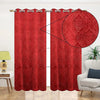 Loomlyfe Damas Heavy Soft Thick Premium Designer Room Darkening Blackout Window Curtain | 2 Pieces | 5 Feet | Maroon Red