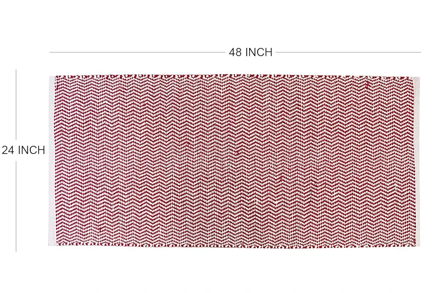 THE HOME TALK Weaved Cotton Carpets | Contemporary Decorators | Area Rugs for Bedroom, Center Table, Living Room, Drawing Room, Hall | Machine Washable | 60 X 120 CM | Pink